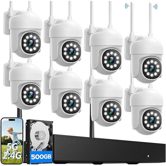 Wireless Security Camera System with Night Vision and Tracking