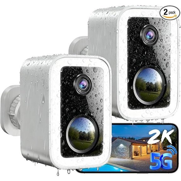 Wireless Outdoor Security Cameras 2 Pack with Spotlight