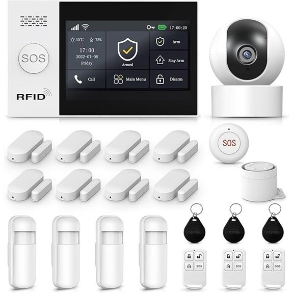 Wireless Home Security System with Camera and Alerts