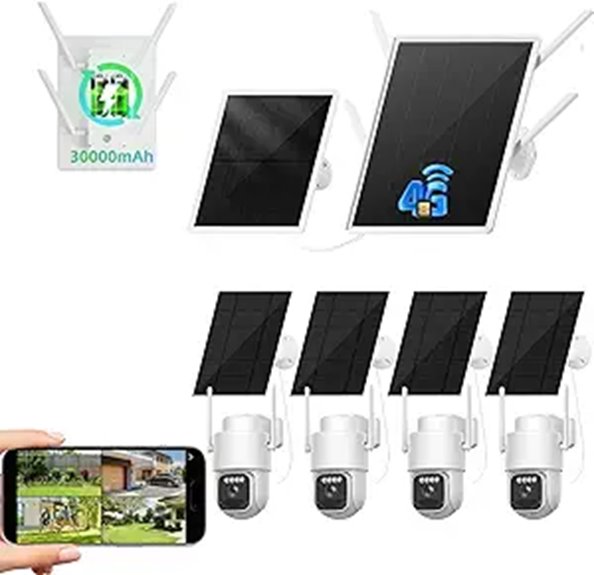 Wireless Solar 4G Security Camera Kit with Night Vision