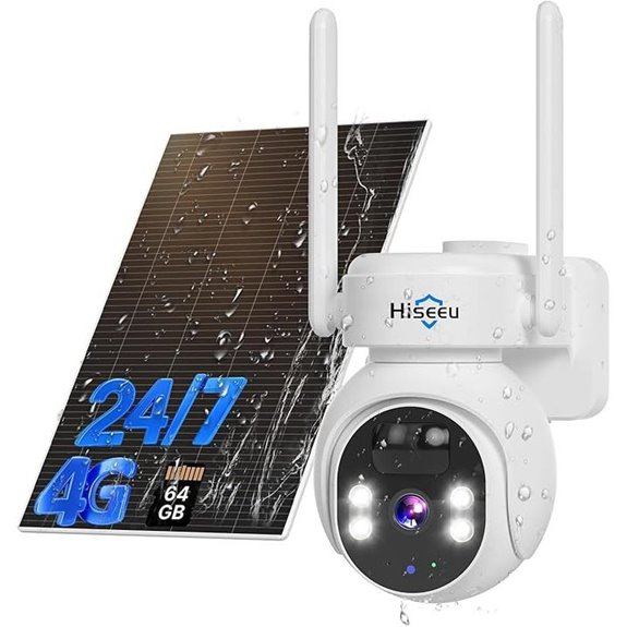 Hiseeu 4G LTE Solar Security Camera with Night Vision