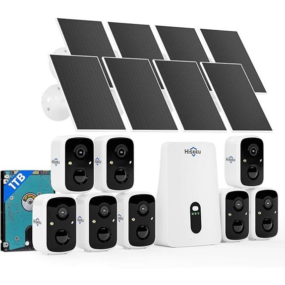 Hiseeu Solar Wireless Security Camera System (8-Cam Kit)