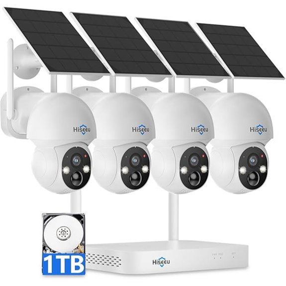 Hiseeu Solar Wireless Security Camera System (4-Pack)