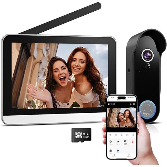 Wireless Video Doorbell with 7 Touch Screen Monitor