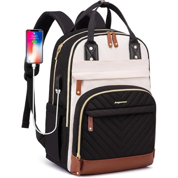 Women’s 17.3 Laptop Backpack with USB & Anti-theft