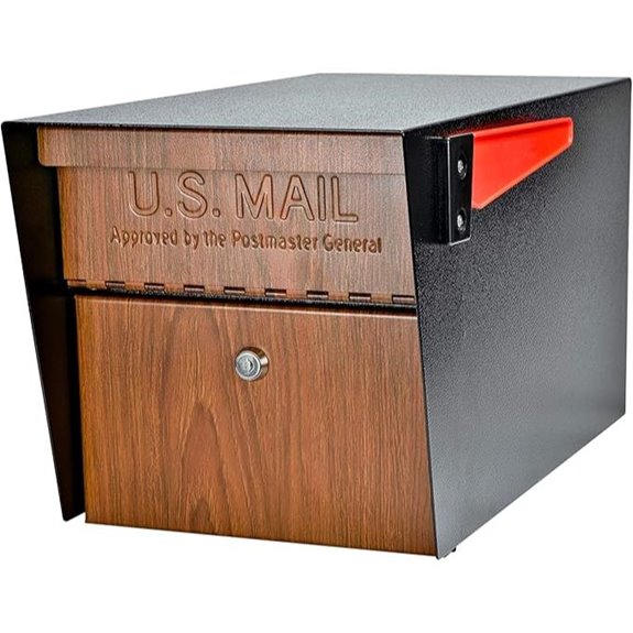 Mail Boss Curbside Wood Grain Locking Mailbox