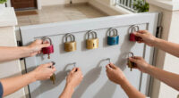 Six people can have their own lock and each one can open the gate.