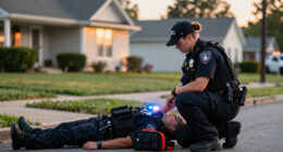 Law enforcement responding to an officer down in Mount Olive